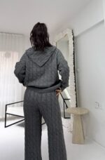 Antrasit Gri Örme İkili Takım - Görsel 7