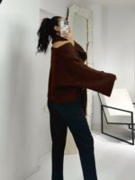 Acı Kahve Kendinden Atkılı Kazak - Görsel 6