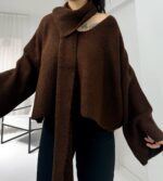 Acı Kahve Kendinden Atkılı Kazak - Görsel 7