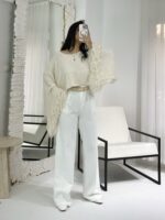 Krem Püsküllü Yarasa Kol Kazak - Görsel 5