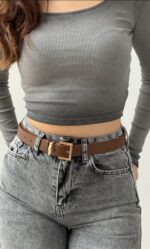 Taba Deri Gold Toka Kemer - Görsel 4