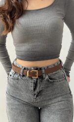 Taba Deri Gold Toka Kemer - Görsel 2