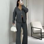 Antrasit Gri Örme İkili Takım