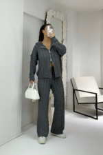 Antrasit Gri Örme İkili Takım