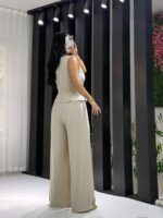 Bej Tensel Çift Fermuarlı Yelek - Görsel 10