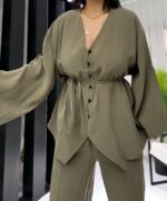 Haki Premium Alt Üst Takım - Görsel 3