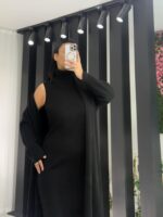 Siyah Hırka Elbise İkili Takım - Görsel 2