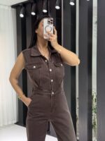 Acı Kahve Kot Tulum - Görsel 4