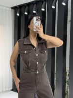 Acı Kahve Kot Tulum - Görsel 2