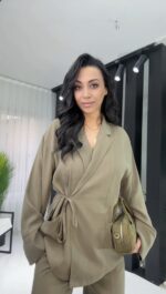 Haki Yeşil Premium Bağlamalı İkili Takım - Görsel 2