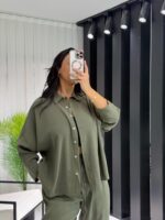 Haki Gömlek Havuç Pantolon İkili Takım - Görsel 2