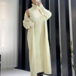 Bej Hırka Elbise İkili Takım