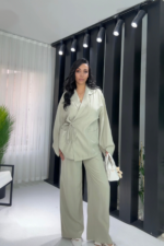 Min Yeşil Premium Bağlamalı Cepli Takım