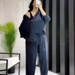Lacivert Gömlek Havuç Pantolon İkili Takım