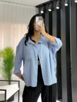 Bebe Mavisi Oversize Gömlek - Görsel 2