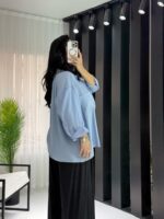 Bebe Mavisi Oversize Gömlek - Görsel 3