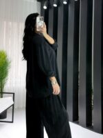 Siyah Oversize Gömlek - Görsel 3