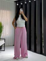 Pembe Gofre Oversize Pantul - Görsel 3