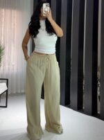 Bej Gofre Oversize Pantul - Görsel 2