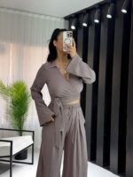 Gül Kurusu Bağlamalı Gofre Takım - Görsel 2