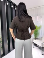 Acı Kahve Belden Oturtmalı Tişört - Görsel 4