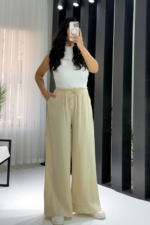 Bej Gofre Oversize Pantul