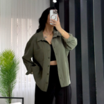 Haki Oversize Gömlek