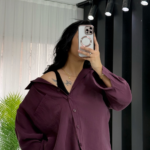 Mürdüm Oversize Gömlek