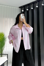 Pembe Oversize Gömlek
