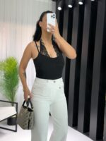Siyah Dantel Detay Bodysuit - Görsel 2