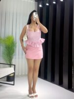 Pembe İçi Şortlu Etek - Görsel 5