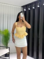 Beyaz İçi Şortlu Etek - Görsel 6