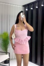 Pembe İçi Şortlu Etek