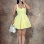 Sarı Mini Elbise