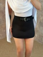Siyah Kemerli Şort Etek - Görsel 4