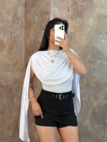 Siyah Kemerli Şort Etek - Görsel 3