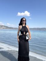 Siyah Püsküllü Detay Plaj Elbisesi - Görsel 7