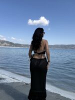 Siyah Püsküllü Detay Plaj Elbisesi - Görsel 4