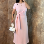 Pembe Bağlamalı Elbise