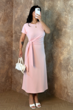 Pembe Bağlamalı Elbise